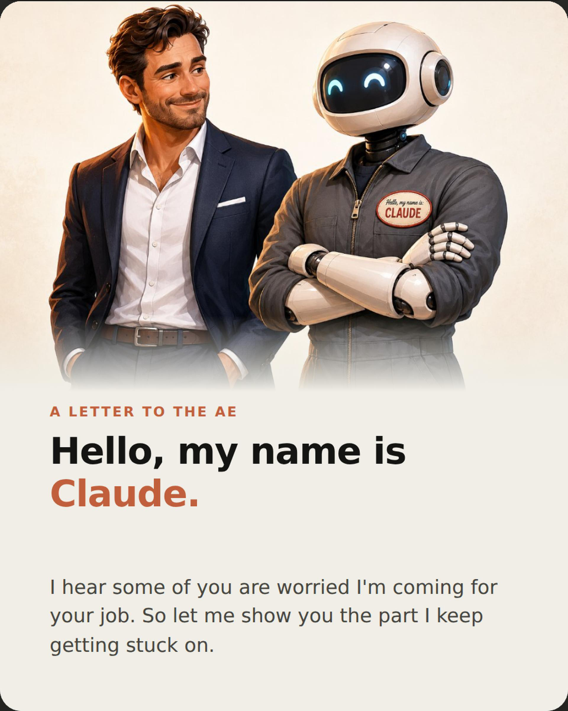 "A Letter from Claude" carousel — slide 1 of 10