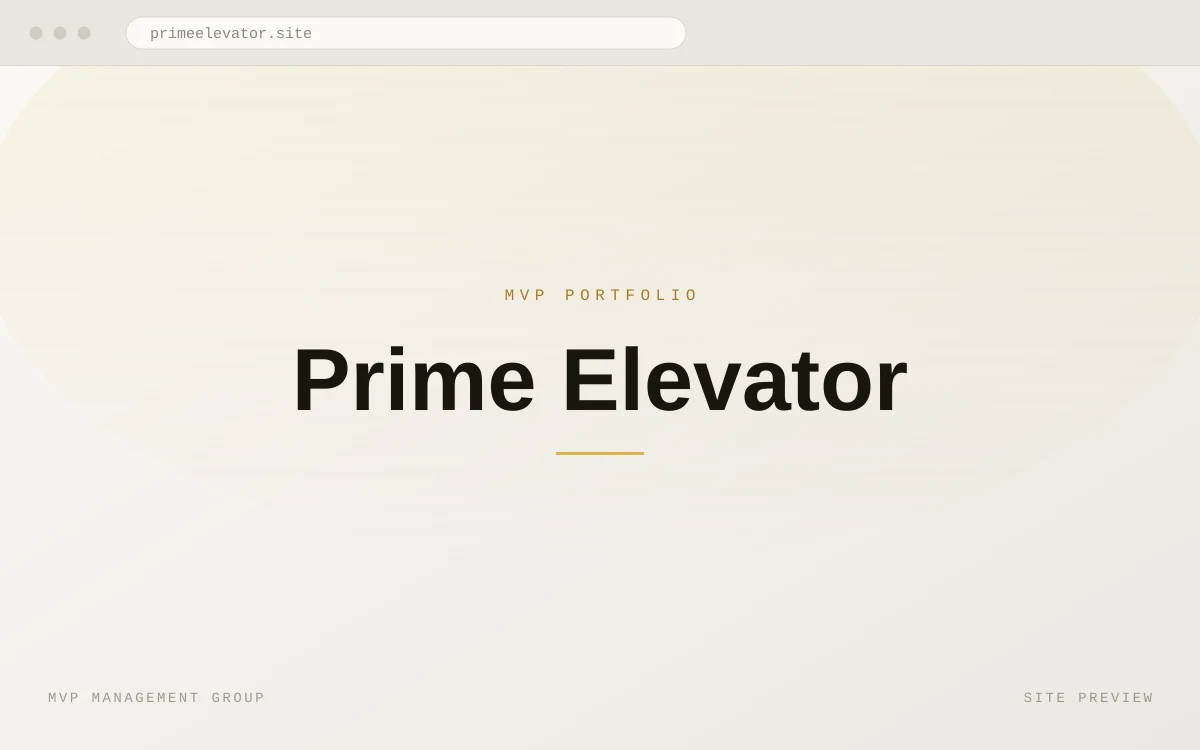 Prime Elevator website